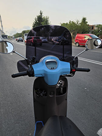 MOTOCAM RKS LTR 125 Siperlik Ön Cam 2023 -2025 Model 45cm Siyah Renkli 4mm APARATSIZDIR