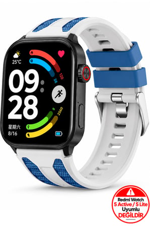 Xiaomi Redmi Watch 4 / 5 / 6 - 6 Active / 6 Lite - Smart Band 9 Pro / 8 Pro Uyumlu Çift Renkli Spor Silikon Kordon Kayış