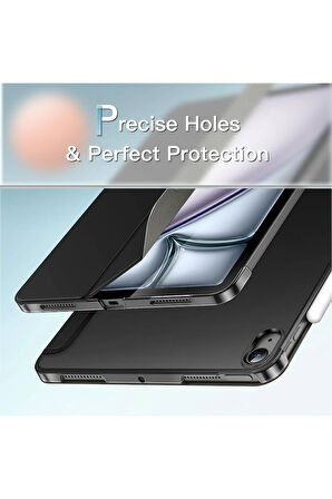 İpad 11.Nesil A16 A3354 /A3355 /A3356 İle Uyumlu Uyku Modlu Yatay Standlı Sert Smart Tablet Kılıfı