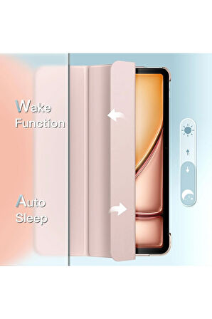 İpad 11.Nesil A16 A3354 /A3355 /A3356 İle Uyumlu Uyku Modlu Yatay Standlı Sert Smart Tablet Kılıfı