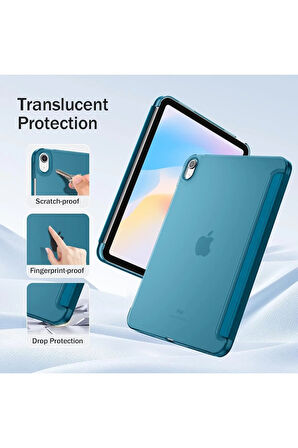 İpad 11.Nesil A16 A3354 /A3355 /A3356 İle Uyumlu Uyku Modlu Yatay Standlı Sert Smart Tablet Kılıfı