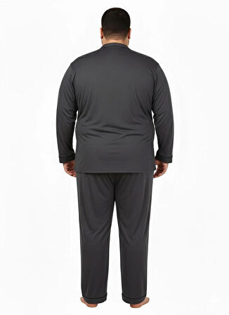 Battal Büyük Beden Önden Düğmeli Pamuklu Erkek Pijama Takımı