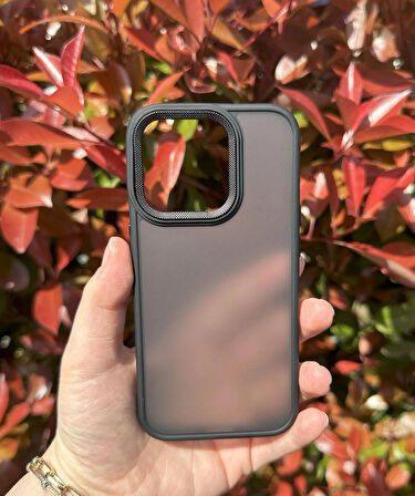 iPhone 15 Pro Uyumlu Kaliteli Sararmaz Siyah - Şeffaf  Kılıf - Kırılmaz Cam Hediyeli
