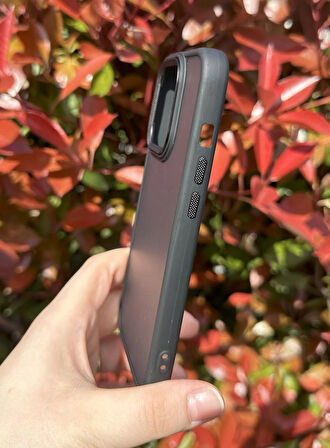 iPhone 15 Pro Uyumlu Kaliteli Sararmaz Siyah - Şeffaf  Kılıf - Kırılmaz Cam Hediyeli