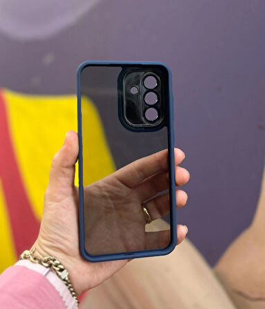 Samsung Galaxy A36 5G Uyumlu Kaliteli Sararmaz Mavi-Şeffaf Kılıf - Kırılmaz Cam Hediyeli