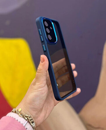 Samsung Galaxy A36 5G Uyumlu Kaliteli Sararmaz Mavi-Şeffaf Kılıf - Kırılmaz Cam Hediyeli