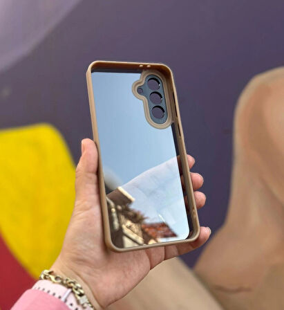 Samsung Galaxy A36 5G Uyumlu Kaliteli Sararmaz Bej-Şeffaf Kılıf - Kırılmaz Cam Hediyeli