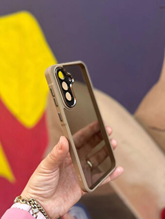 Samsung Galaxy A36 5G Uyumlu Kaliteli Sararmaz Bej-Şeffaf Kılıf - Kırılmaz Cam Hediyeli