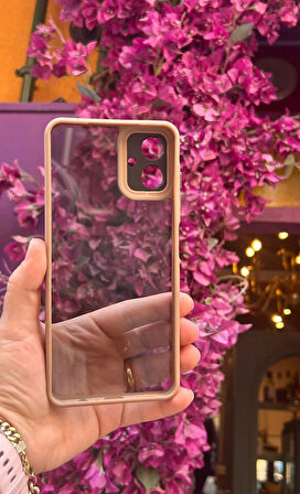 Samsung Galaxy A06 5G Uyumlu Kaliteli Sararmaz Bej-Şeffaf Kılıf - Kırılmaz Cam Hediyeli