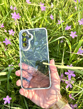 Samsung Galaxy A36 5G Uyumlu Kaliteli Sararmaz Gri-Şeffaf Kılıf - Kırılmaz Cam Hediyeli
