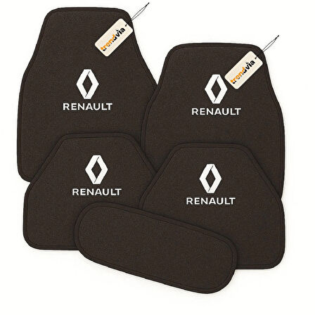 Antrasit Renk Renault Araba Halı Paspas Seti 5'li – Kaymaz, Suya Dayanıklı, Kolay Temizlenebilir Araç Paspası