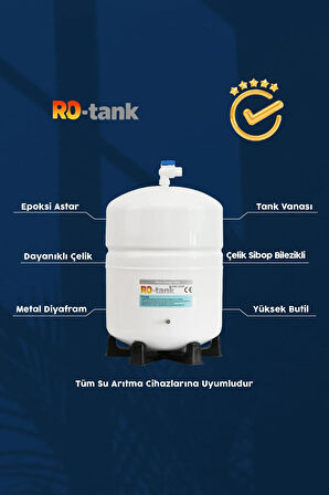 Sulook Su Arıtma Deposu,Su Arıtma Tankı(2.8 Galon) 10 Litre Metal Tank