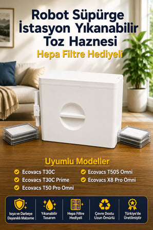 Ecovacs Serisi Uyumlu Yıkanabilir Yeniden Kullanılabilir Robot Süpürge Haznesi