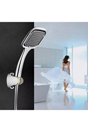 Moonshop 3'lü Set Banyo Bataryası Lavabo Bataryası Kare Duş Seti 5 Yıl Garanti