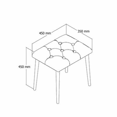 PUF AHŞAP AYAKLI TABURE