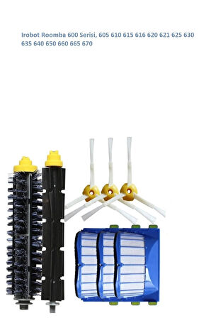 Irobot Roomba 600 Serisi, 605 610 615 616 620 621 625 630 635 640 650 660 665 670 UYUMLU Yedek Parça