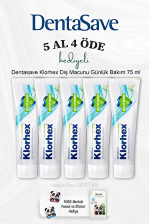 Dentasave Klorhex Diş Macunu Günlük Bakım 75 ml 5 Al 4 Öde ve Rosie Pamuk