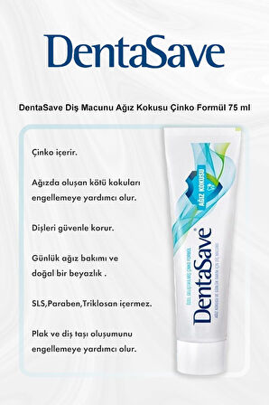 DentaSave Diş Macunu Ağız Kokusu Çinko Formül 75 ml 5 Al 4 Öde ve Rosie Pamuk