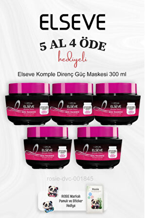 Elseve Komple Direnç Güç Maskesi 300 ml 5 Al 4 Öde ve Rosie Pamuk