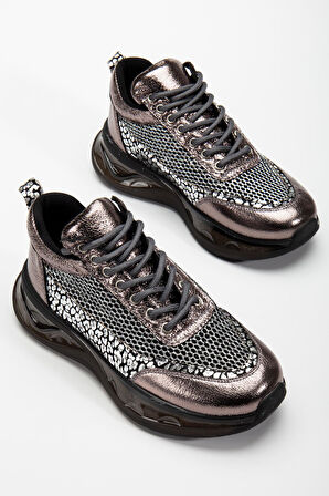 Suins Rowen Model Kadın Leopar Desenli Fileli Spor Ayakkabı Sneaker