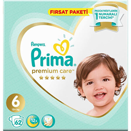 Premium Care Bebek Bezi Fırsat Paketi 6 Beden 62 Adet