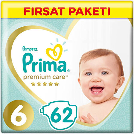 Premium Care Bebek Bezi Fırsat Paketi 6 Beden 62 Adet