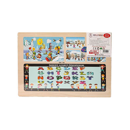 Nessiworld ONY-109-110-111-112 Ahşap Eğitici Çocuk Puzzle -Kış Mevsimi