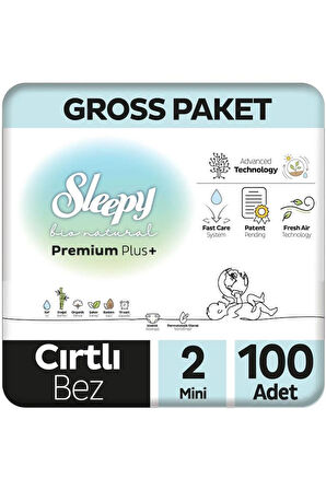 Sleepy Bio Natural Bebek Bezi Gross Paket 2 Beden 3-6 Kg 100 Adet