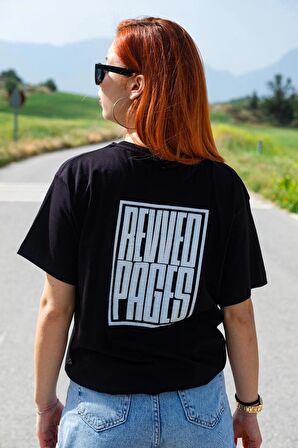 REVVED PAGES Logo Baskılı T-Shirt Unisex