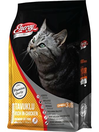 Energy Tavuklu Yetişkin Kedi MAMASI-500 Gr X 16 ADET