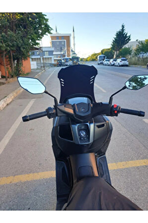 MOTOCAM Revolt RSX5 Siperlik Ön Cam 2022-2025 Model 75cm Siyah Renkli 4mm