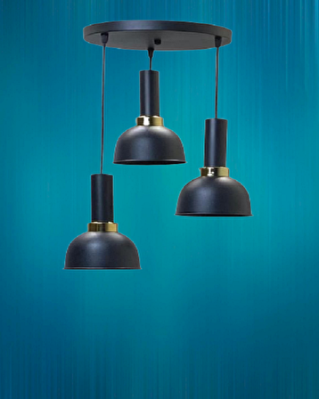 Rsylight Mina Retro Metal Dekoratif 3 lü Modern rustik Sarkıt Avize çap:30 cm