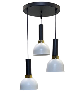 Rsylight Vira Retro Metal Dekoratif 3 lü Modern Rustik Sarkıt Avize Çap :30 cm