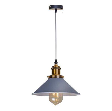 Rsylight Retro Dekoratif Tekli Gri Rustik Metal Sarkıt Avize 22 Cm