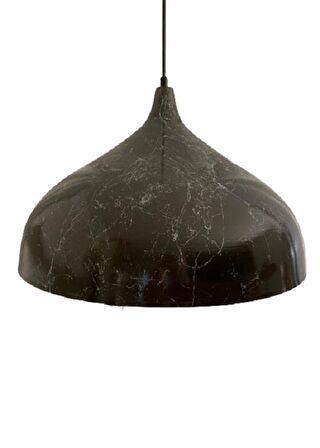 Rsylight Retro Kahve Mermer Desenli Dekoratif Tekli Rustik Metal Sarkıt Avize 43 Cm 