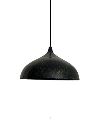 Rsylight Retro Siyah Eskitme Desenli Dekoratif Tekli Rustik Metal Sarkıt Avize 43 Cm