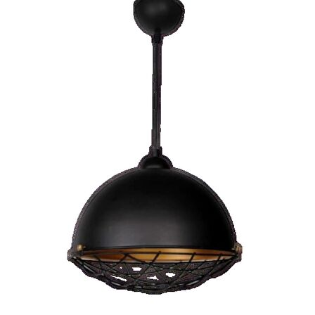 Rsylight Retro Metal Kafesli Dekoratif Tekli Rustik Sarkıt Avize Çap:40 cm 