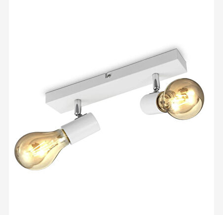 Rsylight Retro Metal 2 Li Beyaz Rustik Hareketli Spot Avize 