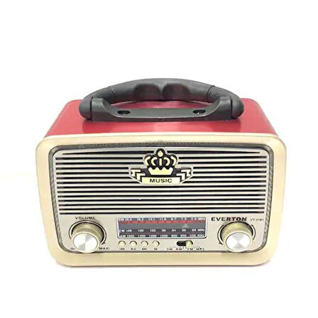 Everton RT-301 Bluetooth-USB-SD-FM Şarjlı  Nostaljik Radyo El Fenerli