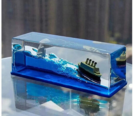 titanik figürlü batmayan gemi içi sulu renkli figürlü sevgili arkadaş hediyelik a kalite şık ürün