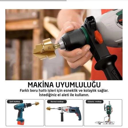 Plastik Boru Genişletme Havşa Seti 3 Parça 15-31 MM