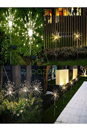 150 Led Bakır Tel Model Fonksiyonlu Çubuk Saplama Solar Panelli Led Aydınlatma