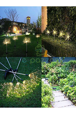 150 Led Bakır Tel Model Fonksiyonlu Çubuk Saplama Solar Panelli Led Aydınlatma