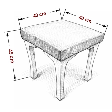 Ratemo Kare Puf Tabure – Döşemelik Kumaşlı Modern Oturma Pufu 40x40x45 cm Lacivert