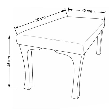 Ratemo Dekoratif Puf Bench Oturma Bankı – Döşemelik Kumaşlı Antre & Yatak Ucu Bench 80x40x45 cm