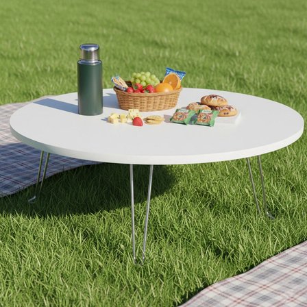 Ratemo Parlak Beyaz Katlanır Yer Sofrası – 22 cm Yükseklik | 75-80-90 cm Çap Seçenekli