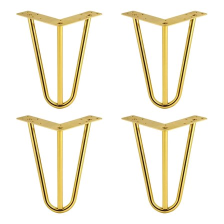 Ratemo Gold Firkete Mobilya Ayağı 15 cm - 3 Kollu Koltuk, Kanepe ve TV Ünitesi Ayağı (4'lü Set - Vidalar Dahil)
