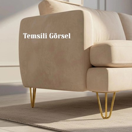 Ratemo Gold Firkete Mobilya Ayağı 15 cm - 3 Kollu Koltuk, Kanepe ve TV Ünitesi Ayağı (4'lü Set - Vidalar Dahil)