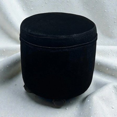 Siyah Tekerlekli Puf Tabure 35x40 cm – Çok Amaçlı Oturma Pufu, Çocuk Pufu, Ayakucu Puf