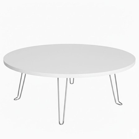 Ratemo Parlak Beyaz Katlanır Yer Sofrası 100 cm - Modern Yuvarlak Yer Masası, Çocuk Oyun Masası ve Sehpa